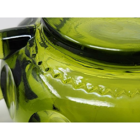 2 Vintage Indiana Glass Avocado Green Kings Crown Thumbprint Coffee/Tea Cups - Picture 9 of 11